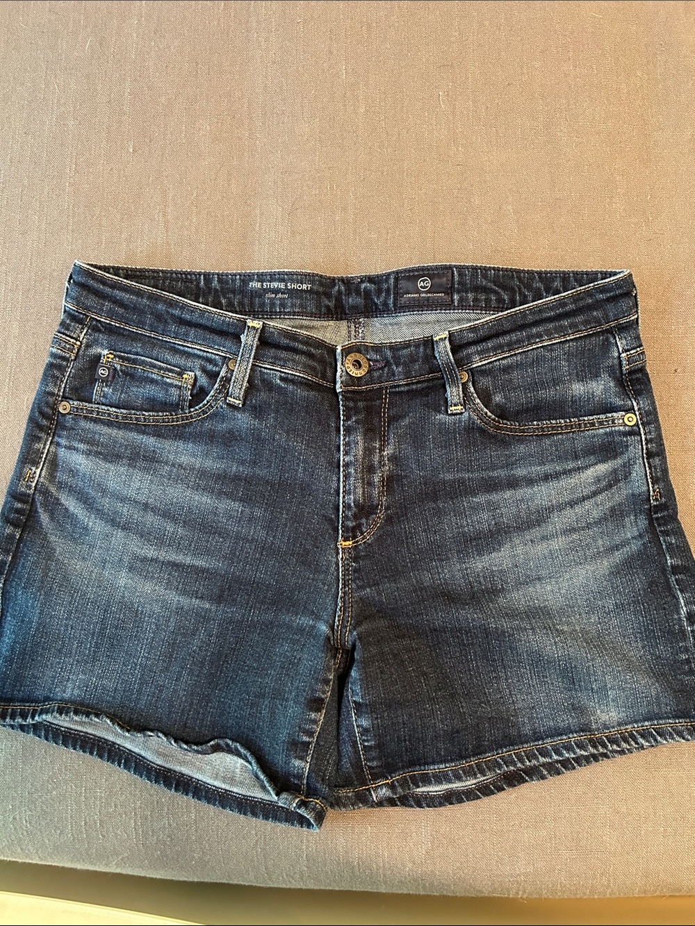 Ag Adriano Goldschmied Dark Blue Stevie Denim Jean Short